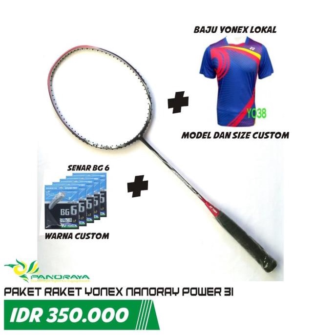 Raket Badminton Bulutangkis Yonex Nanoray Power 3i SP Promo Paketan