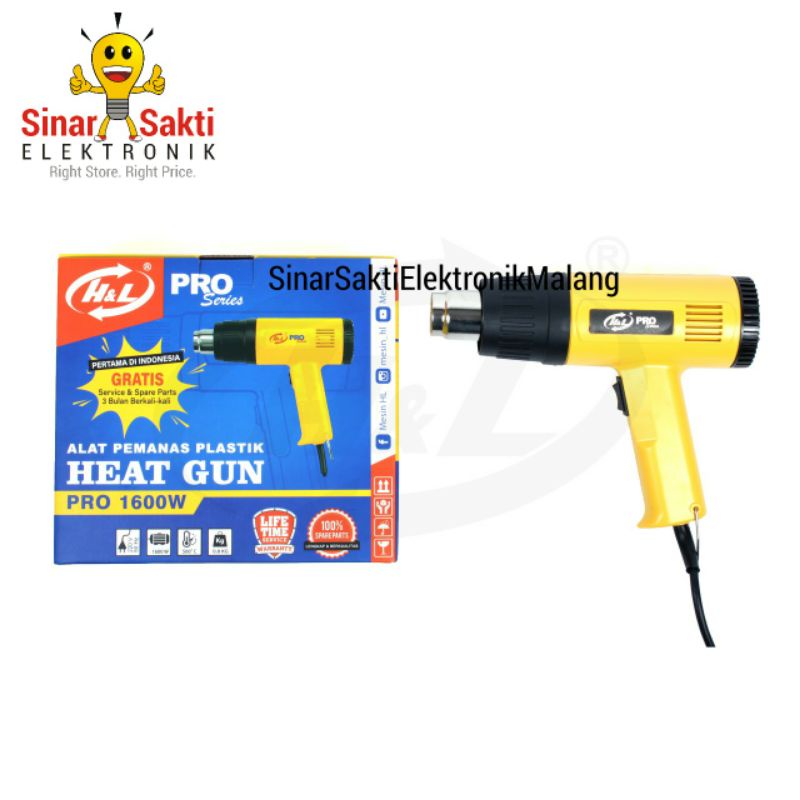 Heat Gun 1600 Watt Hnl Mesin Hot Air Gun Alat Pemanas Stiker Blower Malang Garansi Resmi