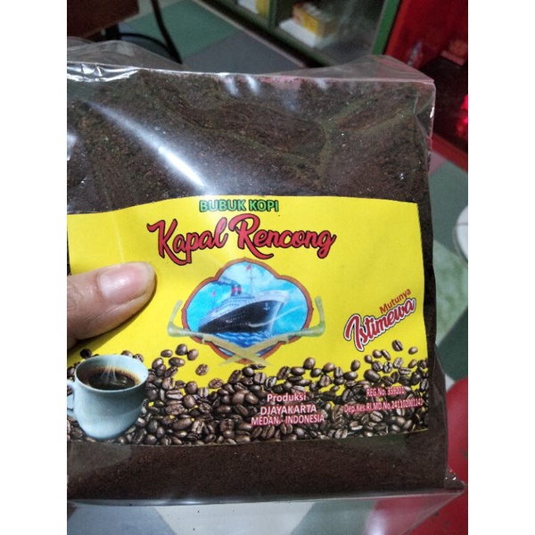 

Bubuk kopi asli Cap kapal rencong 250 gram
