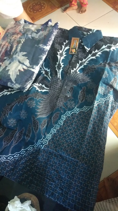Kemeja Batik Pria Lengan Panjang Size M L Xl Xxl  Bswart Batik Hrb026 Kenongo Hem Panjang Padi