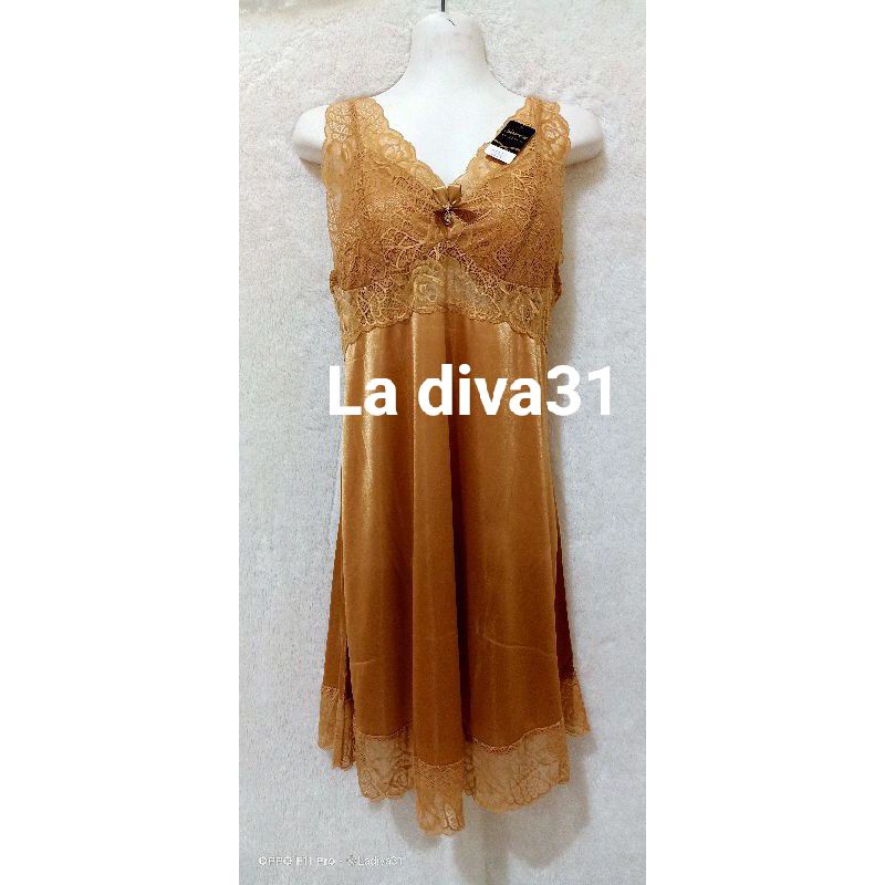 (SALE) Baju tidur WANITA DEWASA SEXY HOT LINGERIE Satin Premium Exclusive Sorex 7046 ORIGINAL-Gold