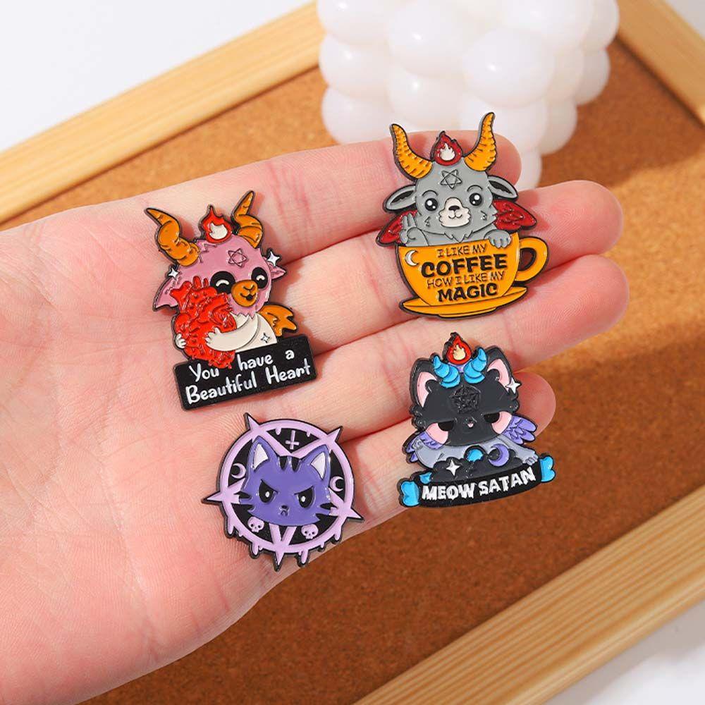 Mxbeauty Bros Pin Hewan Kucing Lucu Kambing Travel Commemorative Lapel Pin Lencana Pin Kerah Brooch