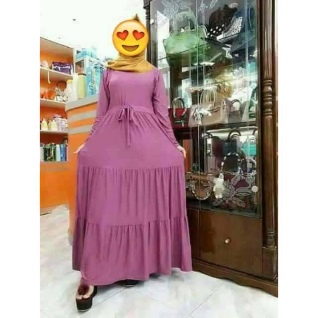 Gamis Jersey Canda Murah / Gamis Jersey Susun Rempel