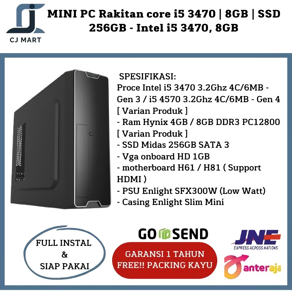 MINI PC Rakitan core i5 3470 | 8GB | SSD 256GB - Intel i5 4570, 8GB