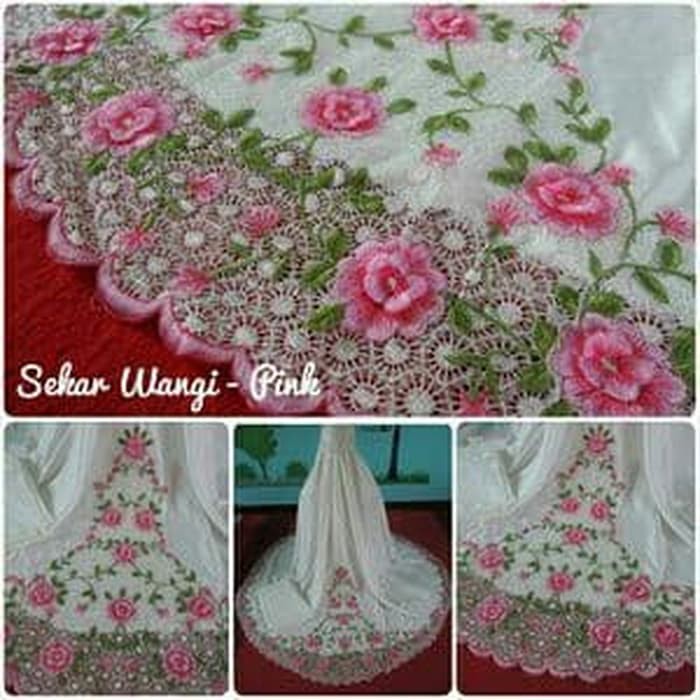Mukena Cewek Untuk Wanita Kekinian MUKENA SATIN BORDIR BUNGA/MUKENAH SEKAR
