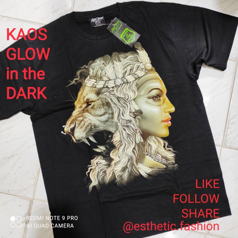 KAOS GLOW IN THE DARK COWOK KAOS MACAN KAOS SINGA KAOS BIG SIZE KAOS INDIAN APACHE KAOS GAMBAR SINGA