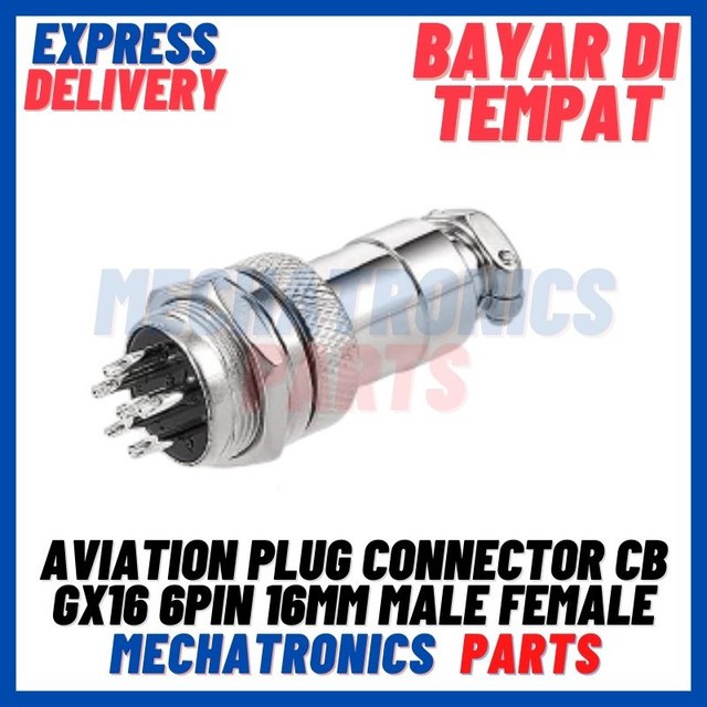 [SOC-9080] AVIATION PLUG CONNECTOR CB GX16 6PIN 16MM MALE FEMALE