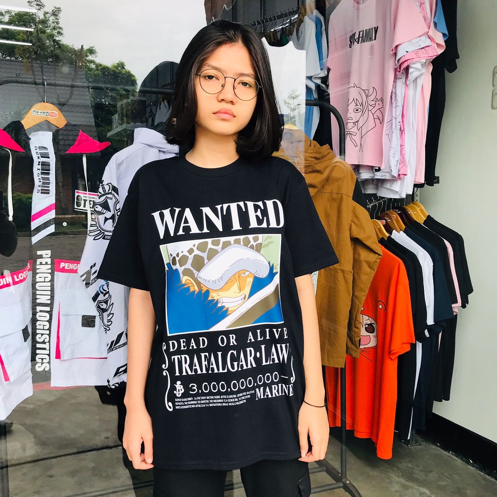 Tshirt Wanted Trafalgar Law 3M Anime Manga One Piece Premium Unisex