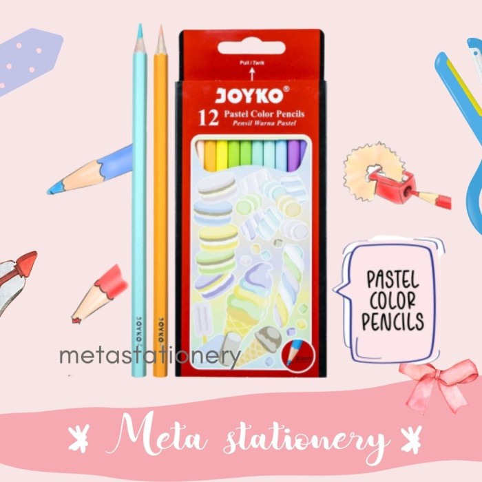 

Eklusif Pastel Color Pencil / Pensil Warna Pastel Joyko Cp-125P Trendi