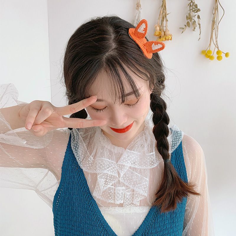 LDS IR 8 Hairclip / Jepitan rambut Rajut / Klip Jepit Model Animal Ear Gaya Korea / Amigurumi