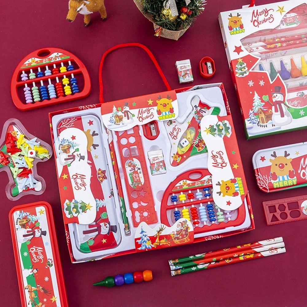 Preva 7PCS/Set Stationery Set Hadiah Natal Grosir Pengasah Pensil Sd Accessoried Sempoa Crayon Pensil Set