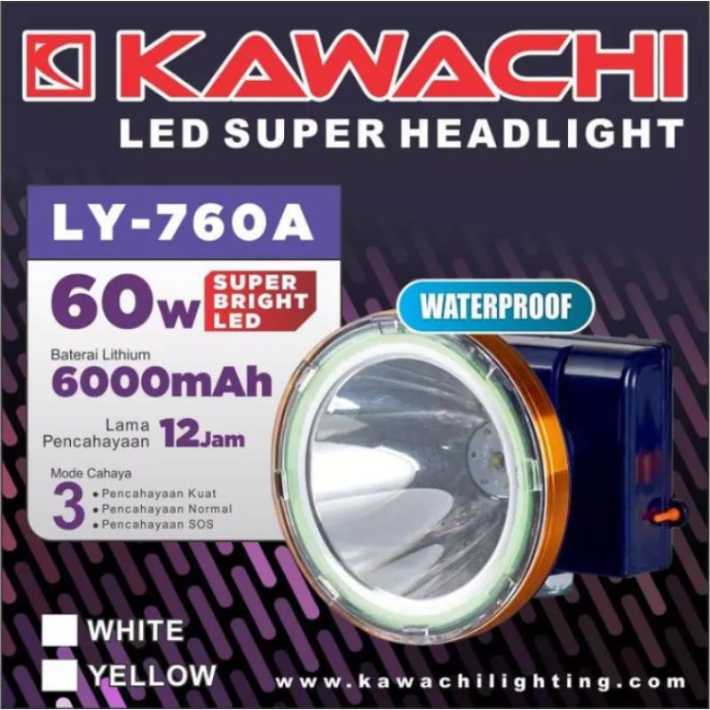Senter kepala Kawachi LY-760A Anti air waterproof Selam 60watt