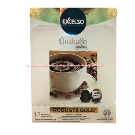 Excelso Unakaffe System Robusta Gold 12pcs Kopi Robusta Kapsul Ekselso Exselso Una Kaffe Unakafe