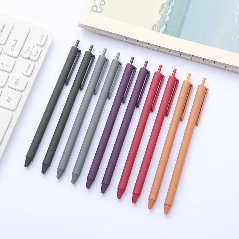 5pcs Simple Retro Color Press Pen Bullet Gel Pen for Student Office Gel Pen Macarons Pens Gift Set