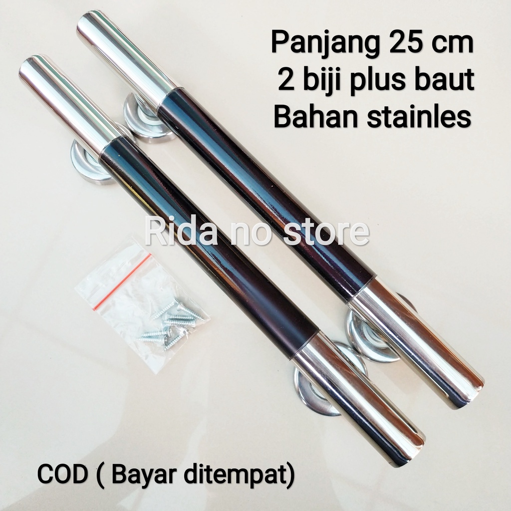 (2 biji) Pegangan Pintu Handle Pintu Handle Tarikan Gagang Rumah Stainless 25 cm