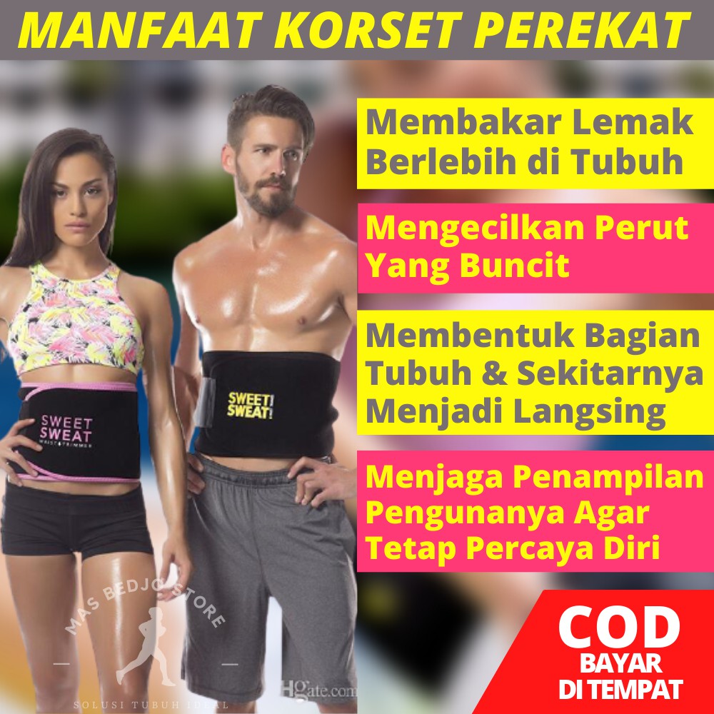 Korset Pelangsing Perut Buncit Sweet Sweat Perekat Pengecil Perut Olahraga Stagen Pria Wanita