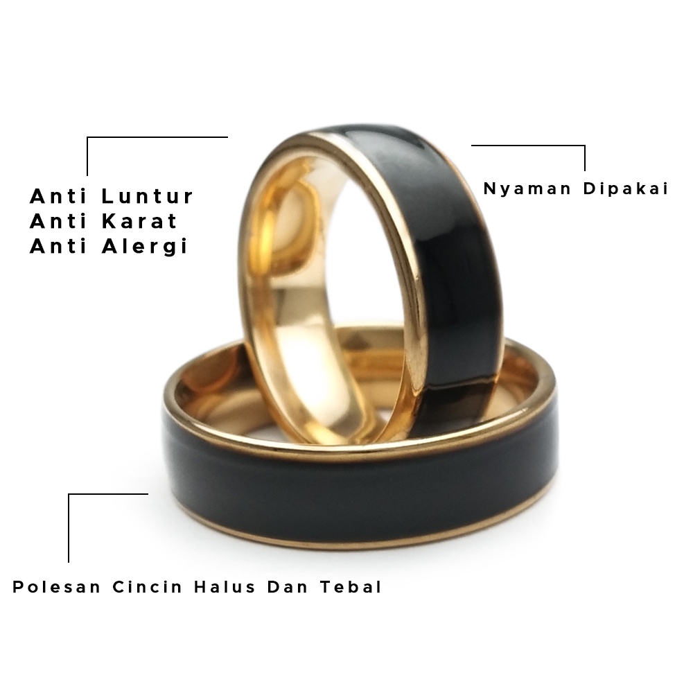 cincin titanium hitam emas terbaru anti luntur