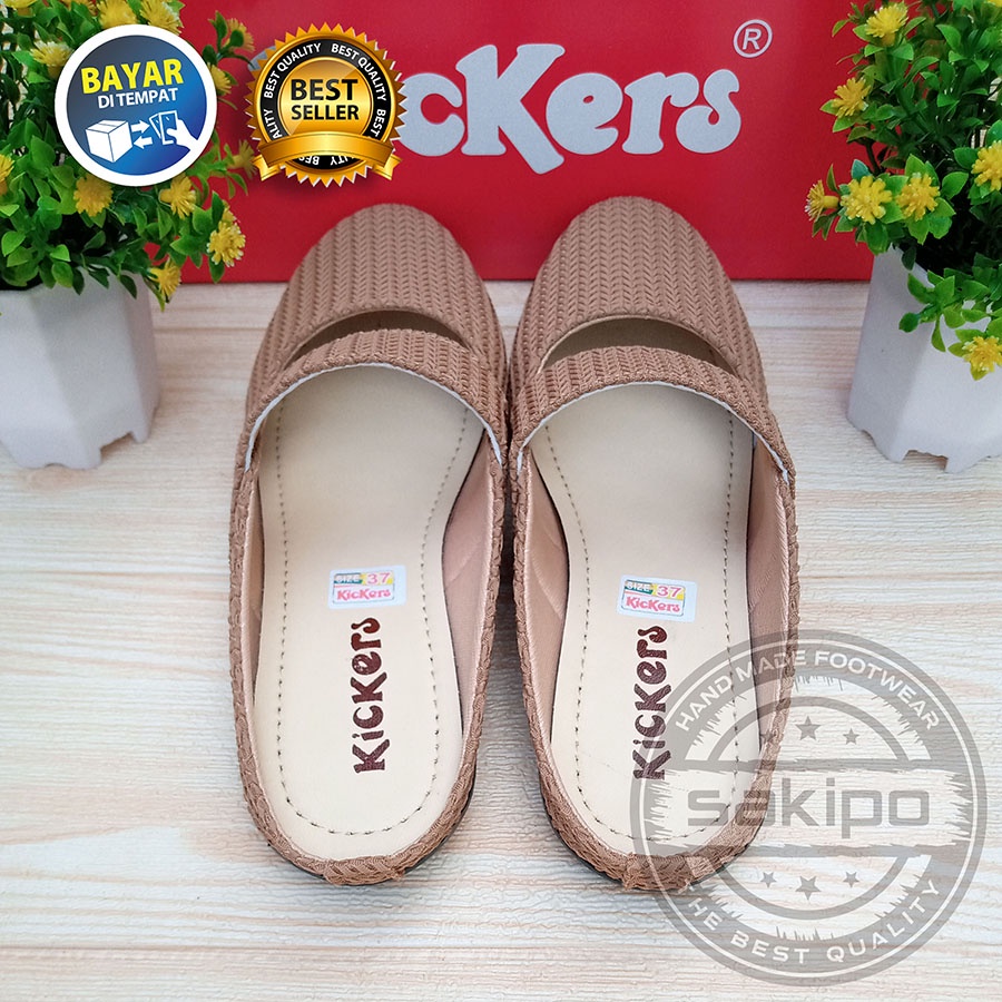 FLAT SHOES WANITA DEWASA REMAJA SLOP RAJUT KICKERS TRENDI NYAMAN DIPAKAI TERMURAH TERBARU / SAKIPO