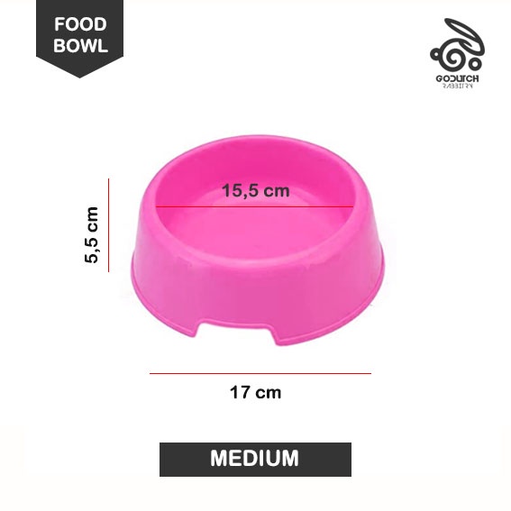 Tempat Makan Hewan Plastik bulat ukuran Medium