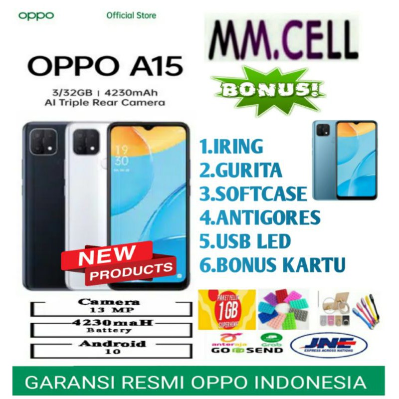 OPPO A15 RAM 3/32GB | 2/32GB | A16 3/32 | A16e | C30 GARANSI RESMI OPPO INDONESIA