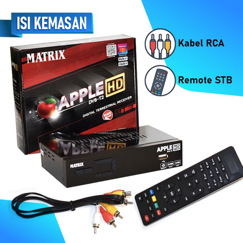 Receiver TV Set Top Box Matrix Apple DVB T2 + Antena TV Digital PX