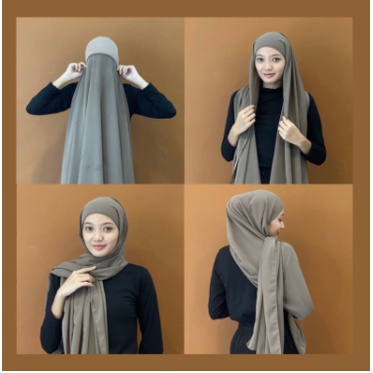 Pashmina Inner 2 IN 1 Termurah / Pashmina Instan / Pashmina Inner Cerutty Babydoll Premium Kekinian