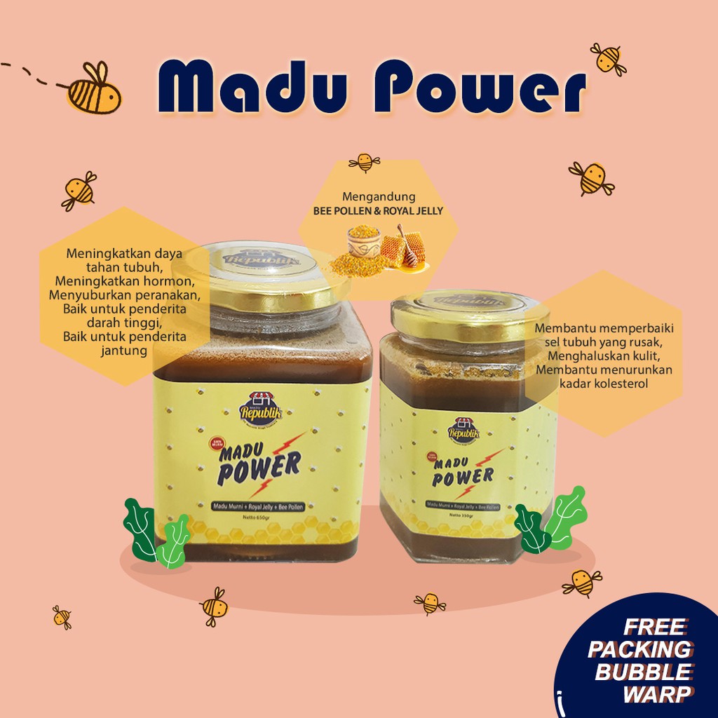 Madu Power | Madu Murni Bee Pollen Royal Jelly | Madu HDI Lokal Berkualitas