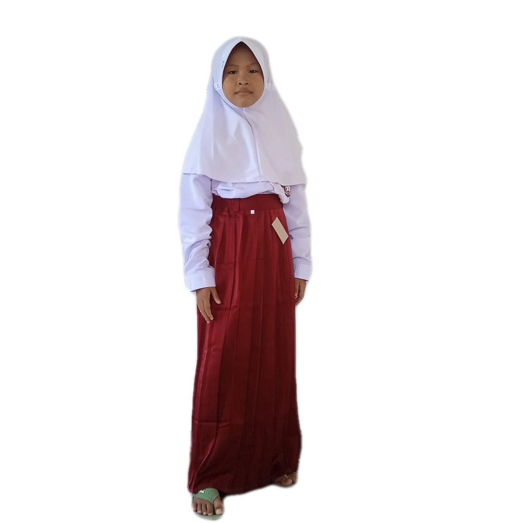 SET Seragam SD 2026 lengan panjang anak perempuan cewek / Set kerudung seragam SD MI merah putih / S