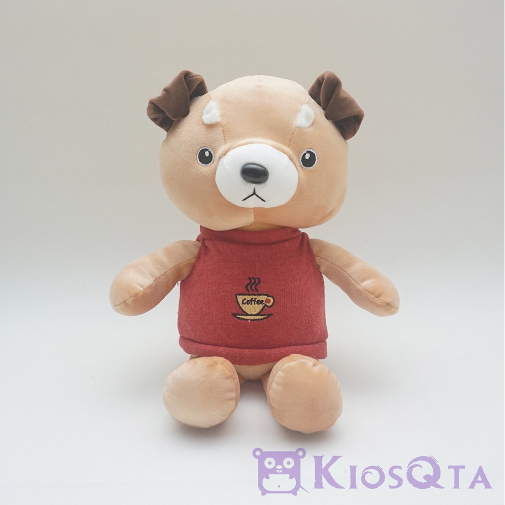 boneka anjing lucu coklat kaos rajut merah maroon gambar boneka anjing lucu coklat kaos rajut merah maroon gambar