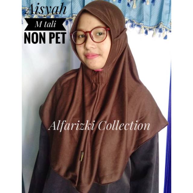 Jilbab Aisyah M / jilbab bergo kaos non pet / jilbab Aisyah kaos tali non pet