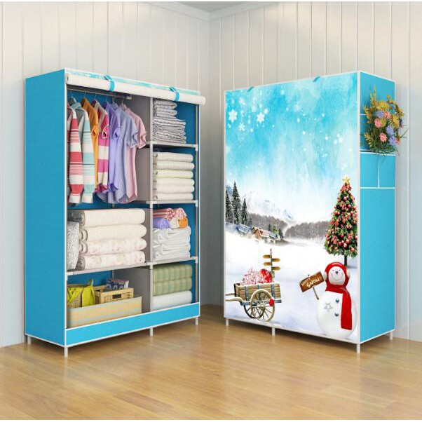 OT03 SnowMan Multifunction Wardrobe Cloth Rack with cover 