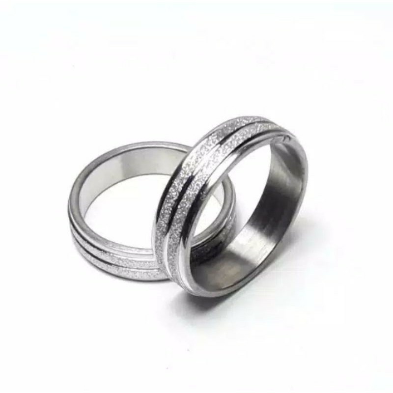 Cincin Titanium pasir intan Cincin couple pria wanita