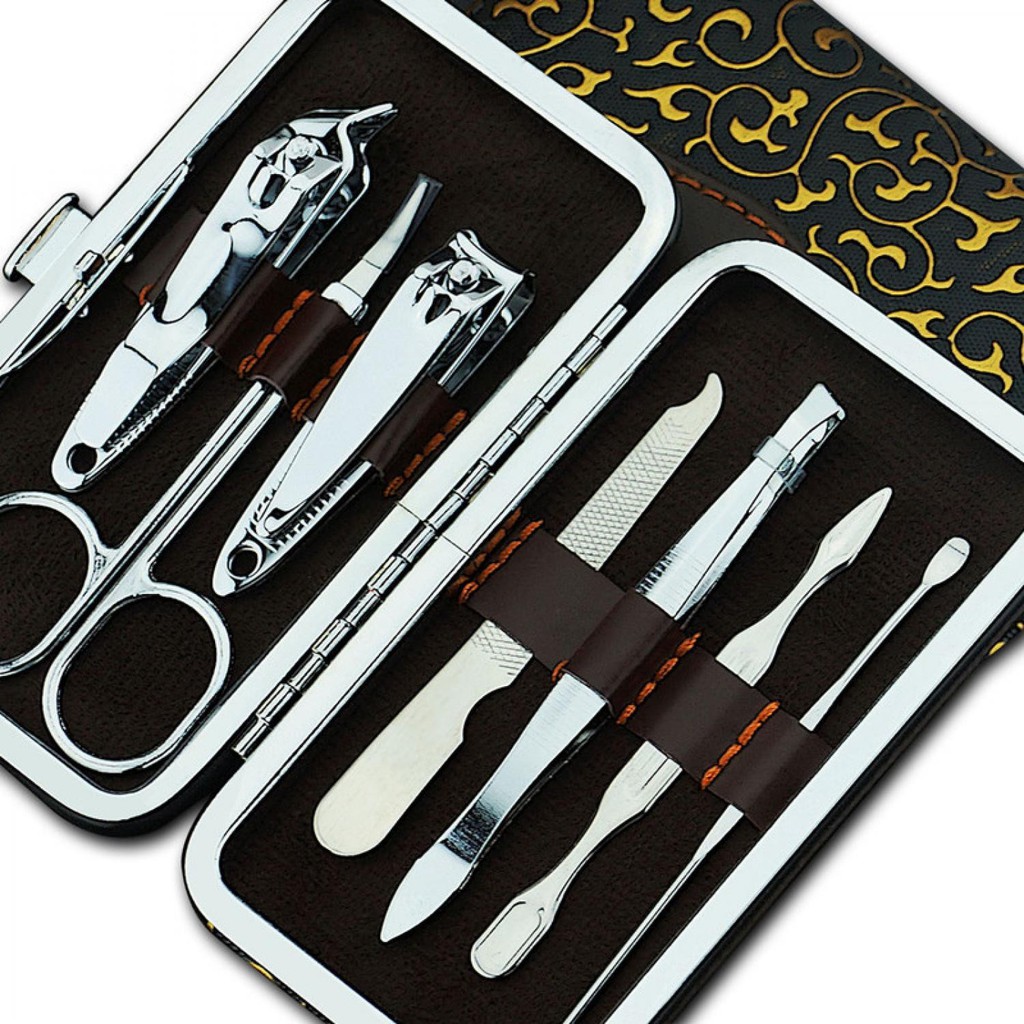 Set Alat Perawatan Kuku Telinga Alis 7 PCS Nail Art Pinset Set Manicure Pedicure Kit Jerawat Komedo