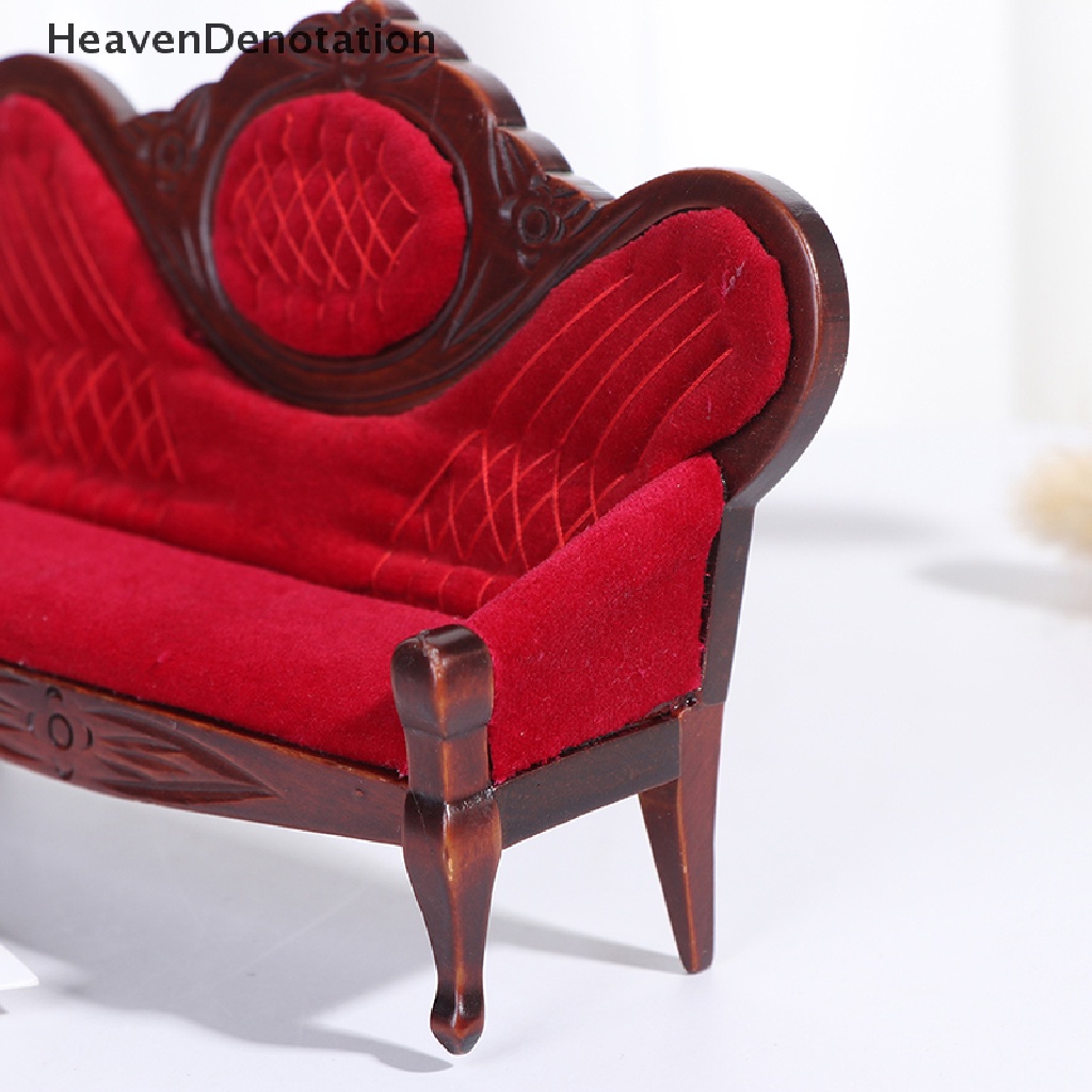 [HeavenDenotation] 1:12 Dollhouse miniature soft Double sofa for dolls furniture pretend play toy