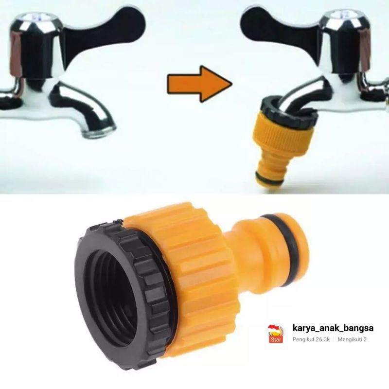 Tap Adapter Hose Quick Connector Konektor Kran ½” atau ¾” Male 1/2 inch atau 3/4 inch