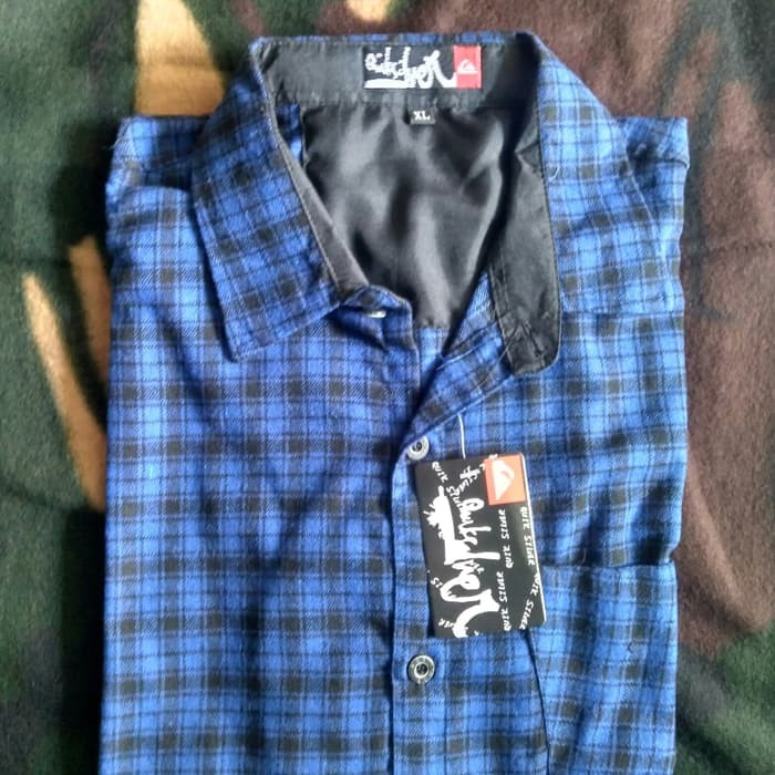 NEW FB KEMEJA FLANNEL QUIKSILVER PREMIUM FORMAL DAN KASUAL - MERAH HITAM 3