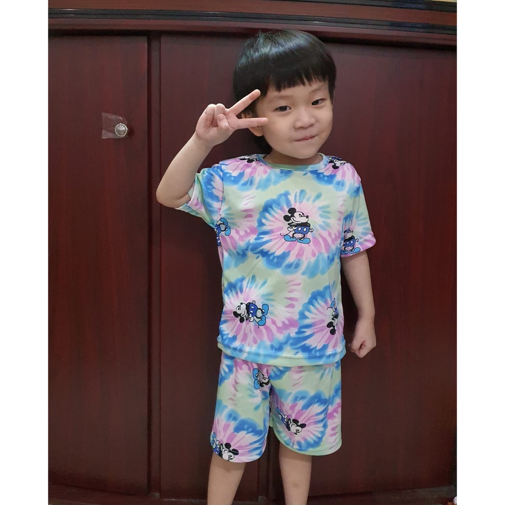 SETELAN PLAYFUL COLOUR  TIE DYE / TIE DYE SET /KAOS ANAK VIRAL /TIE DYE SHIRT