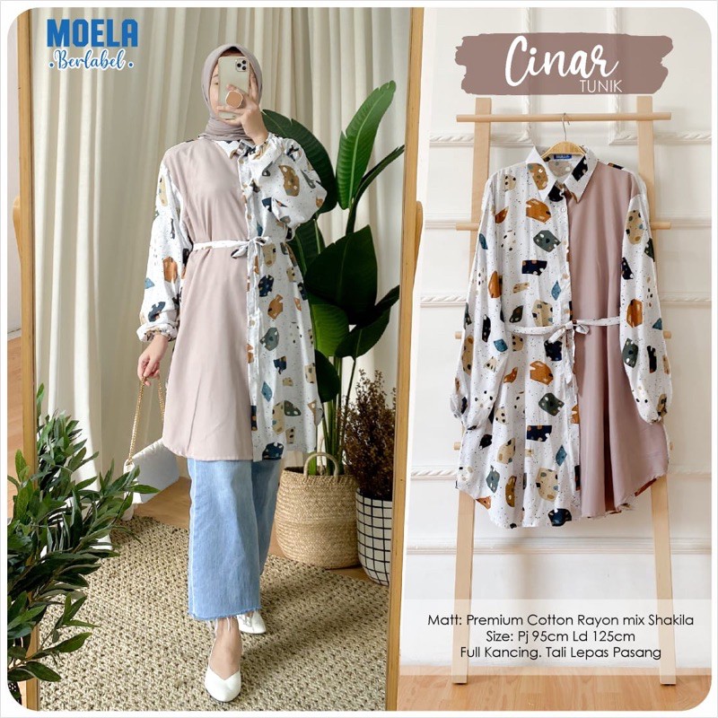 CINAR, AMILI, MONRE Tunik - NYAMAN, SIMPLE, BAHAN PREMIUM, DINGIN by MOELA