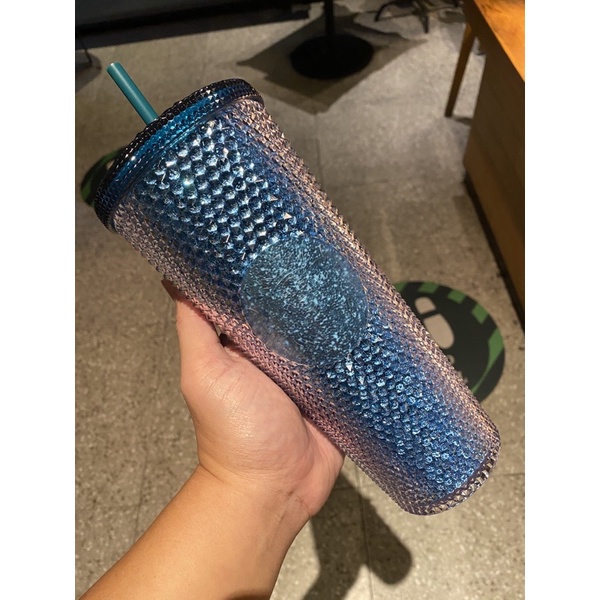 Starbucks Studded Glittery Blue Bling Blink Bling Blink Coldcup Tumbler