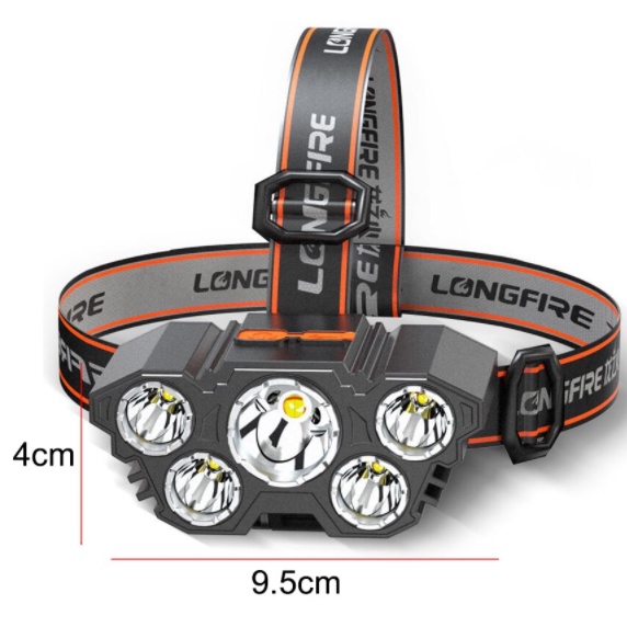 Senter Kepala LED 5 Mata 3 Mode Cahaya Putih / Headlamp 462