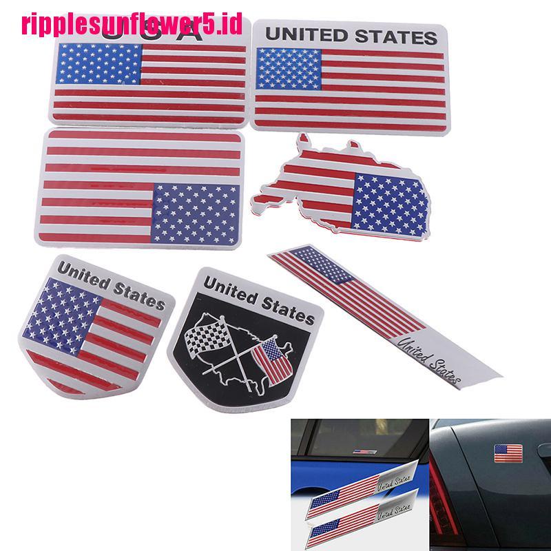 # Kaos T-Shirt Wanita Lengan Pendek Motif Print #1pc Stiker emblem / Badge Bendera Amerika Bahan alloy Untuk Mobil / Motor