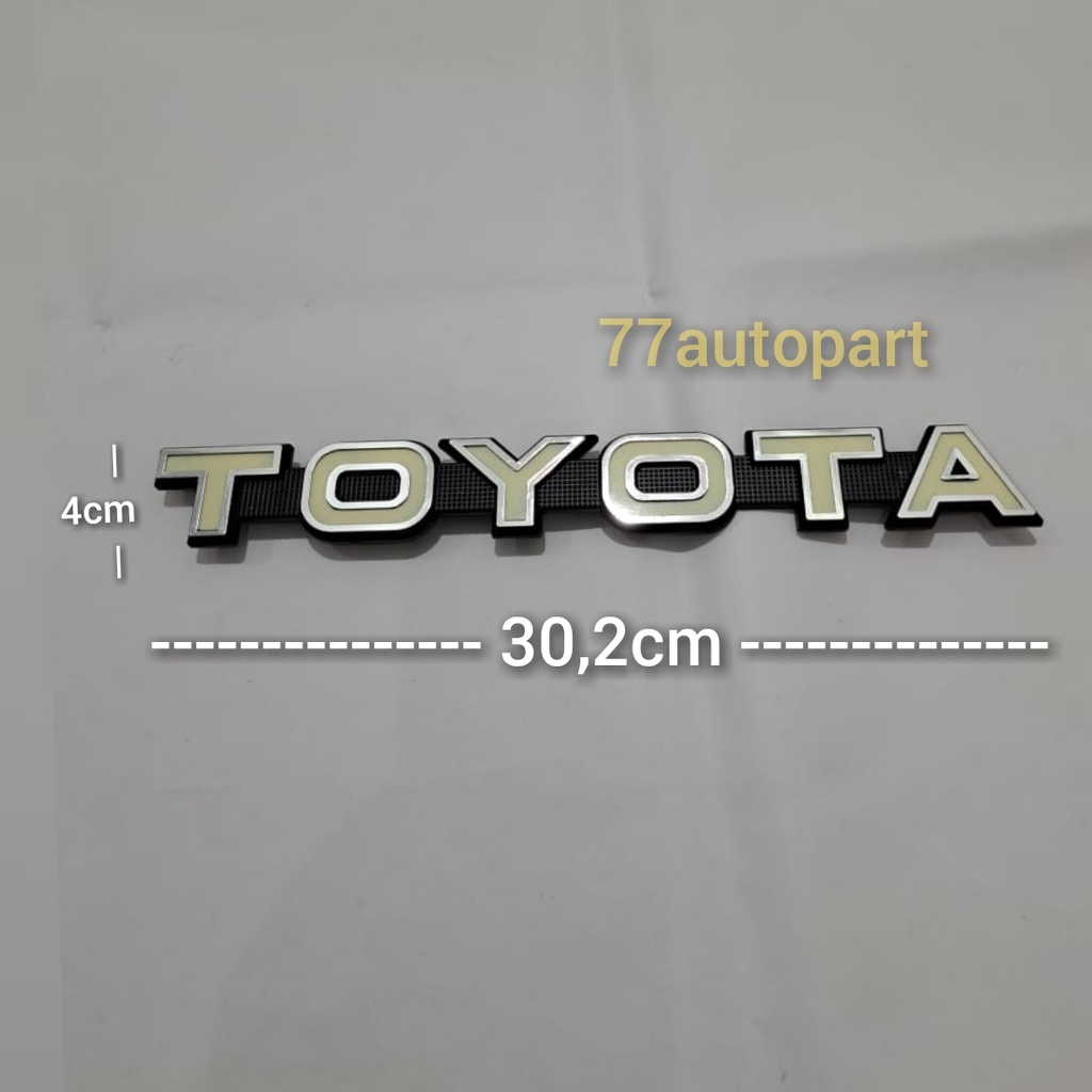 emblem logo mobil tulisan toyota untuk grill rambang depan hartop