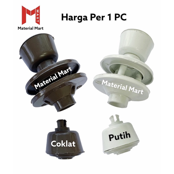 Tarikan Pintu Bulat Kamar Mandi WC PVC MURAH | Handle Pintu Kamar Mandi | Kunci Bulat Plastik WC Putih | Tarikan Pintu Coklat | Material Mart