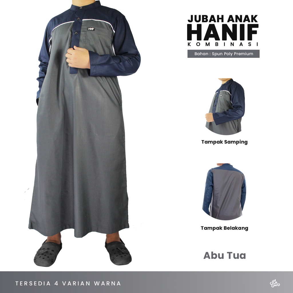 JUBAH ANAK LAKI LAKI KOKO ANAK LENGAN PANJANG PAKAIAN JUBAH MUSLIM ANAK ORIGINAL HANIF