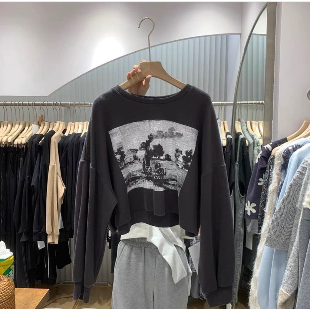 TRAIN SWEATER OVERSIZE - CREWNECK SWEATER WANITA - PAKAIAN WANITA KOREA