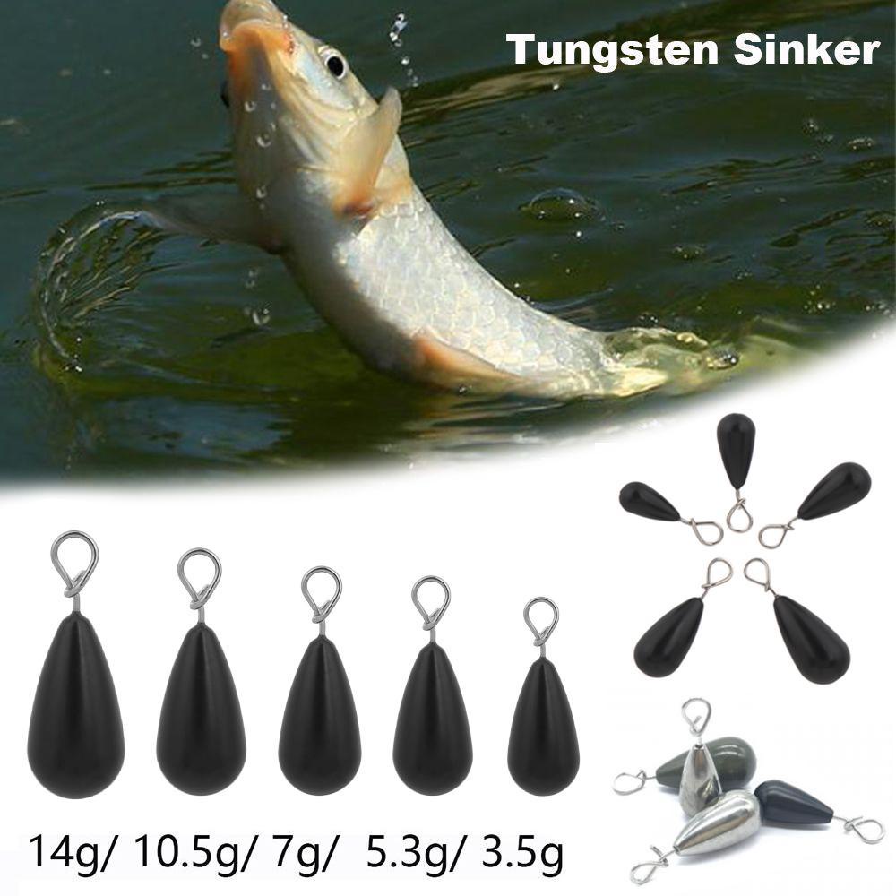 WONDER Fishing Sinkers 3.5 /5.3 /7 /10.5 /14g Olahraga Water drop Tungsten Fastach Sinker Entertainment Konektor Kait Berat Tambahan