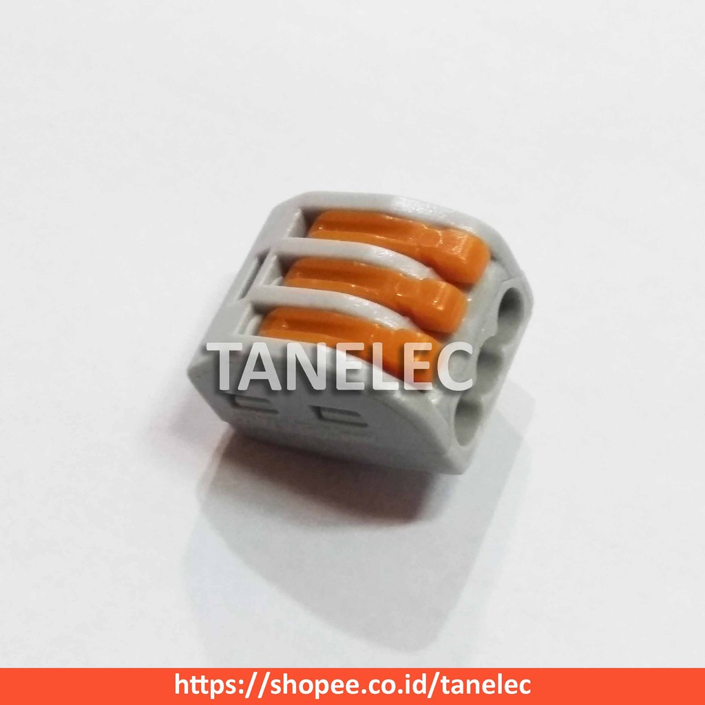KV-213 (Wago 222-413) | Terminal Wire Connector 3 Pin |  Konektor Kabel Model Jepit