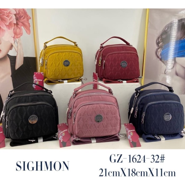 PROMO TAS SIGHMON KANVAS BORDIR 2IN1 TENTENG DAN SELEMPANG SG1624
