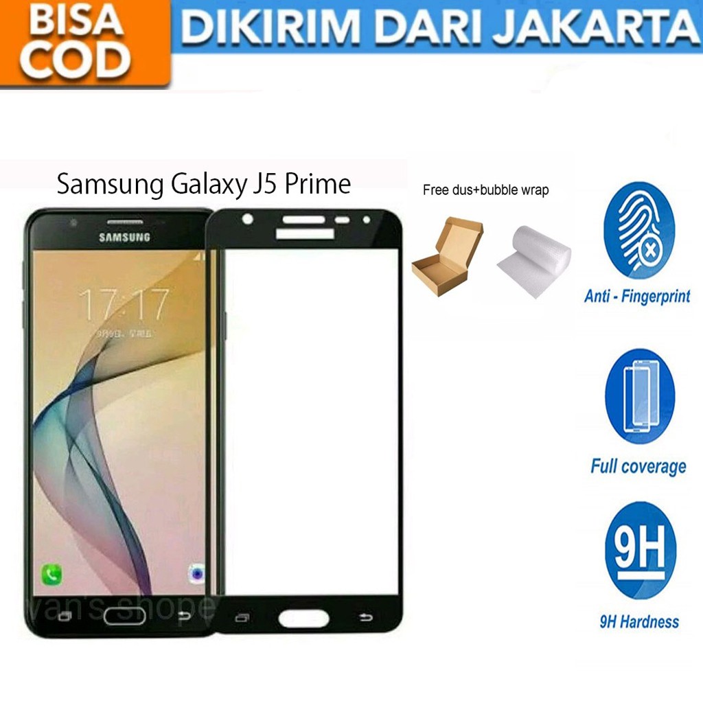 Samsung Galaxy J5 Prime Full Cover/Full Screen Tempered Glass Screen Protector Anti Gores