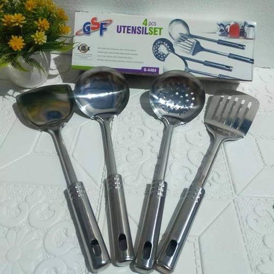 SPATULA SET 4PCS / SPATULA SET STAINLESS STEEL 4PCS / SUTIL SET STAINLESS STEEL 4PCS GSF G-4404 / GSF 4404 / GSF G 4404